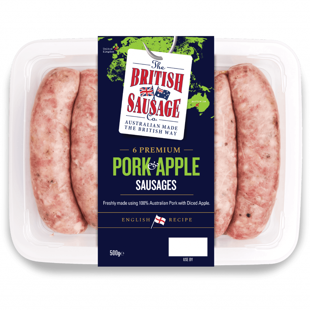 6 PREMIUM PORK & APPLE SAUSAGES • The British Sausage, Ham & Bacon Co