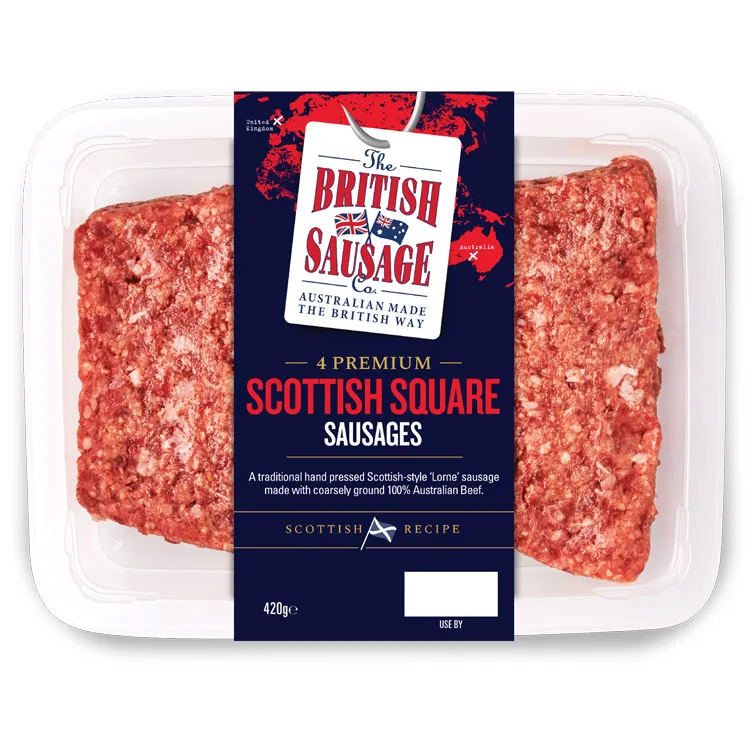 4 PREMIUM SCOTTISH SQUARE SAUSAGES • BSC SCOTTISH SQUARE SAUSAGE 420gm Packsfor WEB 4 PREMIUM SCOTTISH SQUARE SAUSAGES • BSC SCOTTISH SQUARE SAUSAGE 420gm Packsfor WEB