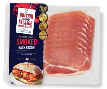 TRADITIONAL SMOKED BACK BACON &bull; BSCHB Smoked Back Bacon Blue BG WEB 300x250px rgb Oct2020