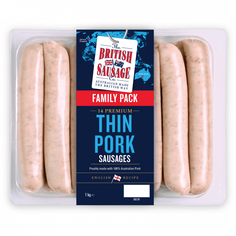 14 PREMIUM THIN PORK SAUSAGES 1KG 'FAMILY PACK' • The British Sausage