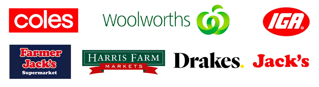 Available at Coles, Woolworths, IGA and other leading retailers
