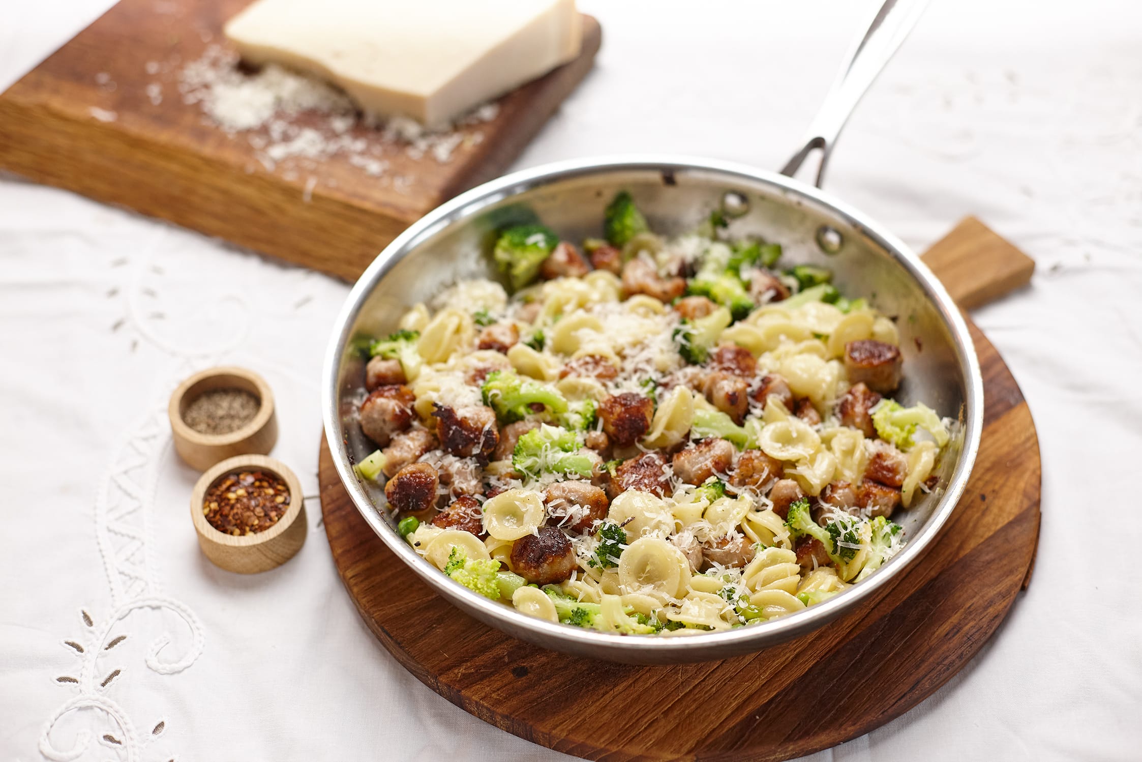 Orecchiette with Sausage, Broccoli & Peas  &bull; 23018 0106