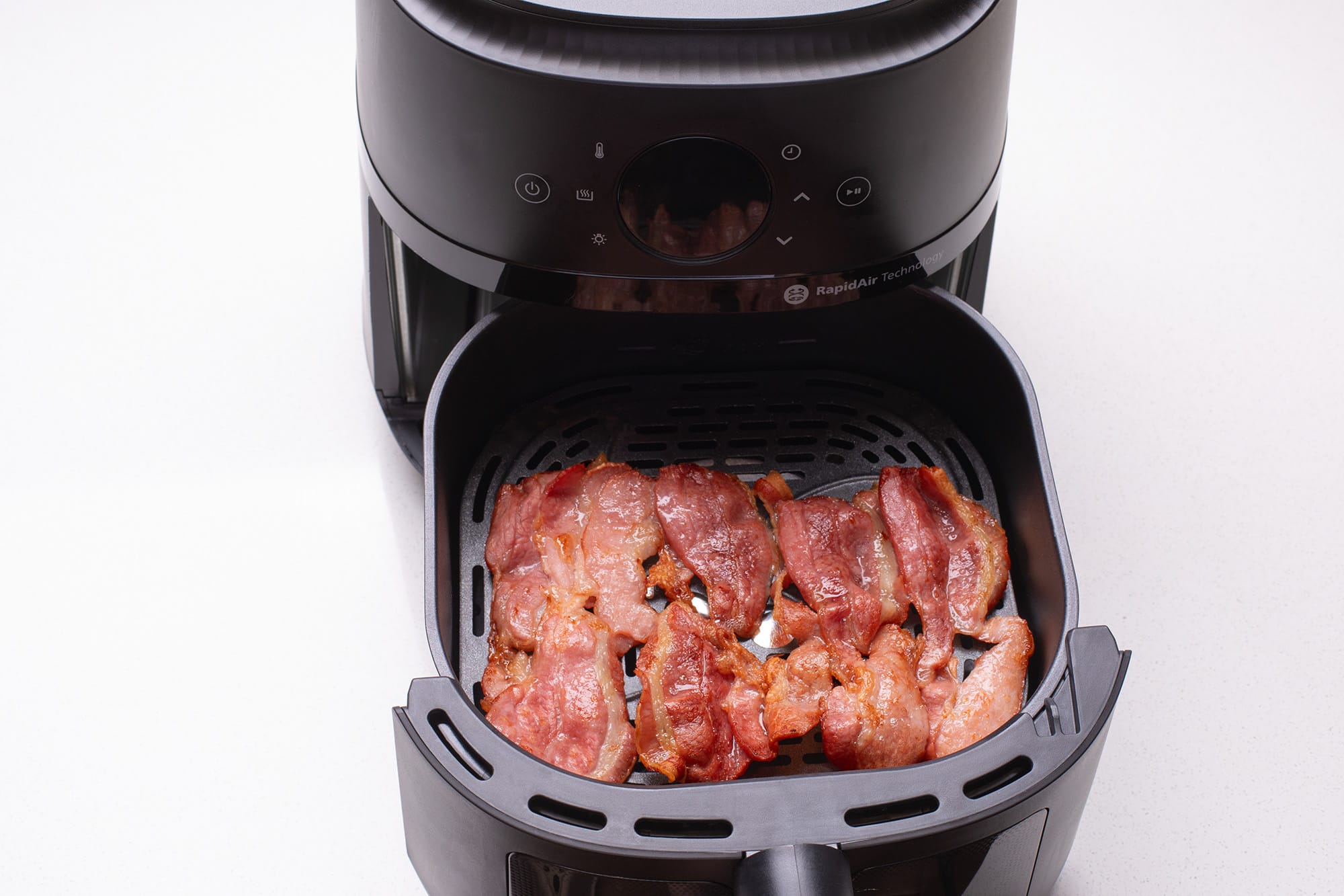 Air fried Sausages and Bacon for the win! • BSC Air Fryer BACON rgb Air fried Sausages and Bacon for the win! • BSC Air Fryer BACON rgb