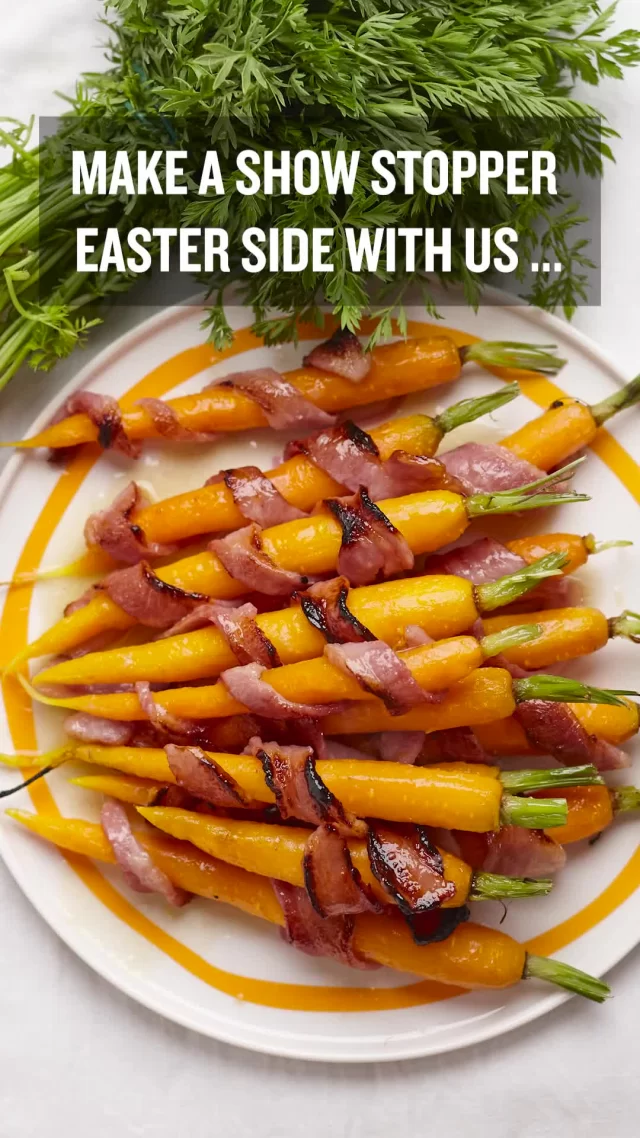 Looking for a fun Easter finger food or side dish for the weekend? Try making these Bacon-Wrapped Carrots!Sign up to The Butchers' Buzz via out link in bio for the full recipe.#easterrecipes #eastermealideas #baconrecipes #easterfood #entertainingrecipes